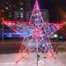 Макушка на уличную елку Кремлевская Звезда яркая 1 м красная/белая