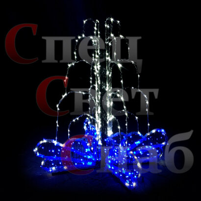 Световой уличный фонтан "Зимний малый" Сине-белый 1,6 м